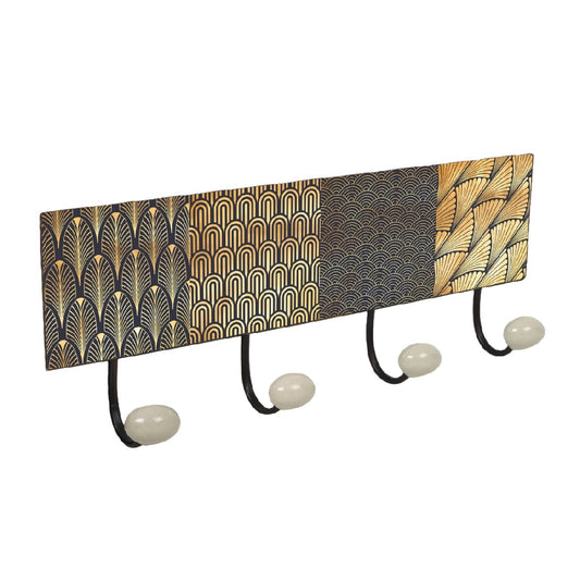 Perchero de pared con diseño vintage de 4 ganchos
